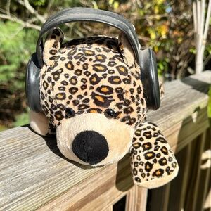 iFlops Print Plush Leopard with Headphones